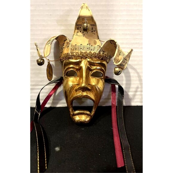 Wayne KLESKI Katherine's Collection Jester Theater Mask MARDI GRAS Bacchanalia - Picture 1 of 16